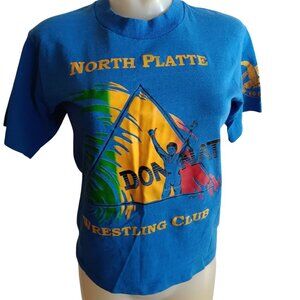 Single Stitch Vtg 90's Rainbow Nebraska Wrestling Club T-Shirt Womens Small